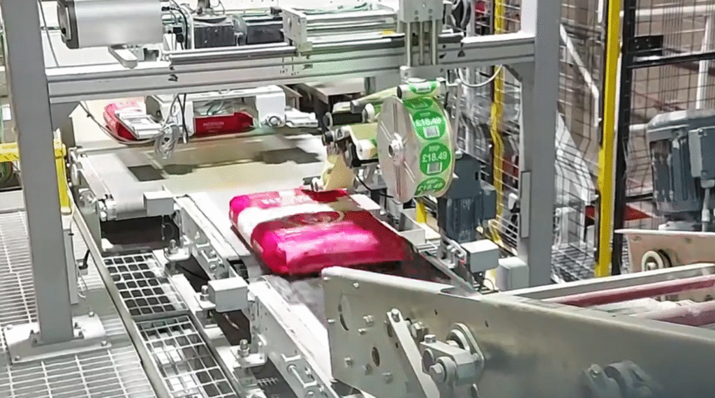 Feature image ALritma Labelling Filled Sacks as Part of a Robotic Palletisation Process